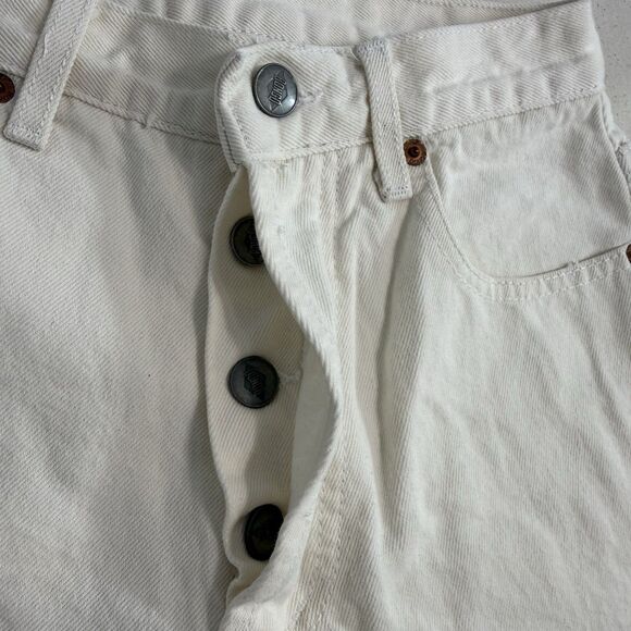 VTG Bongo High Waisted Beige Denim Shorts Junior Size 3 USA MADE Button Fly - Picture 7 of 11
